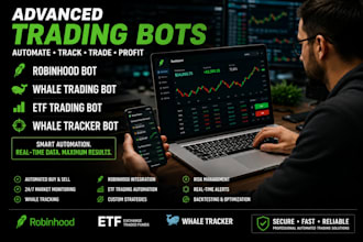 develop robinhood bot, whale trading bot, etf trading bot, whale tracker bot