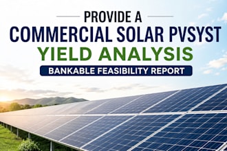 provide a commercial solar pvsyst yield analysis bankable feasibility report