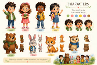 create beautiful children story book illustrations
