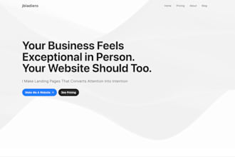 make custom landing pages for experience focused businesses