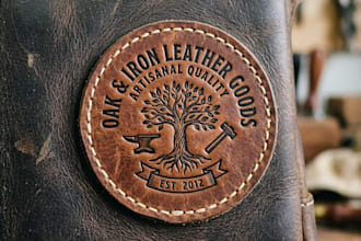 design a premium and stylish leather brand logo
