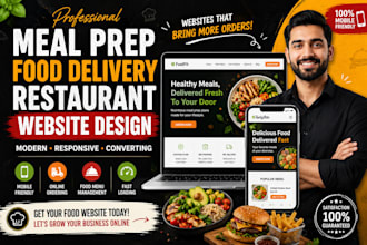 design meal prep catering food delivery and restaurant website