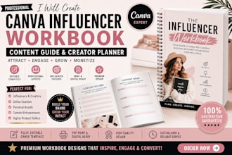 create canva influencer workbook instagram content guide template