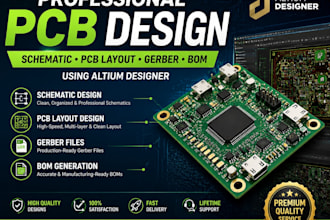 design pcb, create pcb layout, schematics, gerber files, and boms using altium
