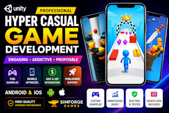 develop addictive hyper casual mobile games in unity