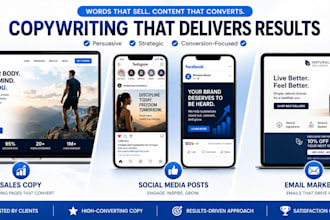 high converting sales copy social media posts and email marketing copy