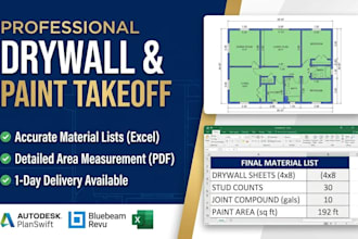 do accurate drywall and paint takeoff