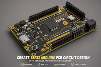 create esp32 arduino pcb circuit design with bom files and firmware development
