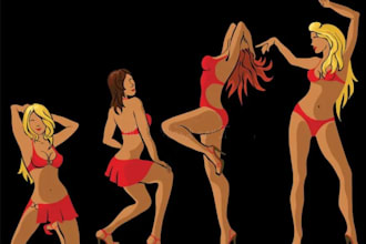 make modern night club hot sexy dance logo