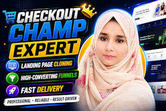 build clone landing page and sales funnel in checkout champ