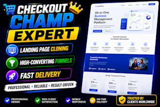 build clone landing page and sales funnel in checkout champ