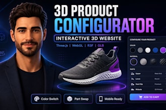 build 3d product configurator interactive 3d website using threejs webgl r3f glb