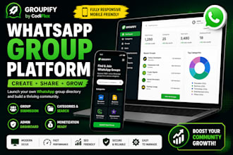create a whatsapp group link sharing platform website