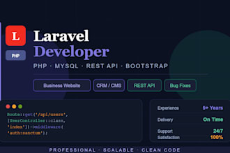 build a custom laravel web application, CRM, cms or business website