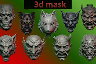 design 3d mask halloween mask cosplay mask anime mask stl file for 3d printing