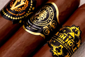 create luxury cigar band, cigar logo and cigar label design