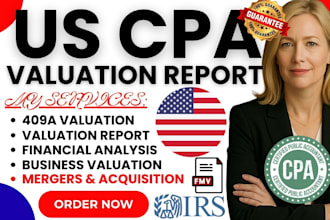 certified CPA business valuation, company, and patent 409a valuation reports