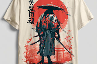 japanese t shirt illustration and t shirt design