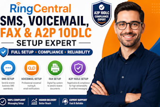 setup ringcentral aircall voip sms voicemail fax a2p 10dlc phone 3cx nextiva