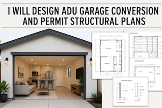 design adu garage conversion and permit structural plans