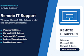 fix windows, microsoft 365, email, printer and network issues remotely