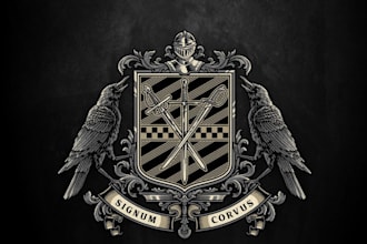 do vintage family crest and coat of arms logo for your business