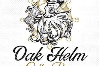 design high quality oak helm coffee bar logo