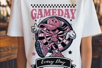 create high quality cartoon t shirt darts logo