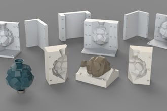 do silicone, clay and ceramic casting molds with stl in solidworks or autocad