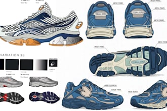 design shoe tech pack footwear design sneakers bag tech pack clothing tech pack