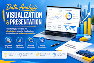 analyze data, visualize insights, and create a  business presentation