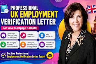write a professional UK employment letter for visa, mortage, or rental