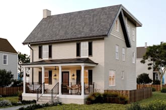 stunning 3d exterior house, home facade design,town house,modern villa,3d render