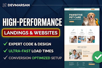 build high performance landing page or institutional website