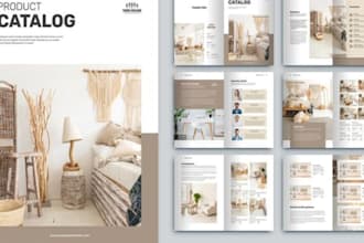 design editable furniture product catalog, home decor lookbook design