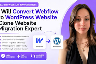 convert webflow to wordpress website clone website migration expert