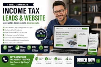 income tax leads tax sales funnel income tax landing page income tax website