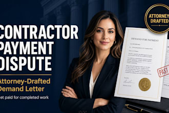 draft a contractor payment dispute demand letter as a US attorney legal letter