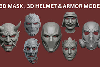 design 3d mask 3d helmet sculpt 3d cosplay armor 3d anime mask stl for printing