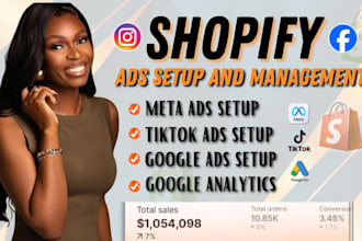 setup shopify facebook ads meta ads, tiktok ads campaign, to boost shopify sales