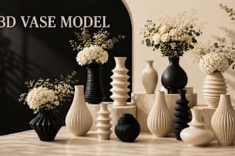 design custom 3d vase model, 3d flower pot, lamps for home decor and 3d printing