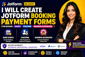 create jotform booking payment forms for events coaching and business automation