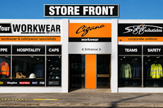 design modern storefront, shopfront, retail store and business facade