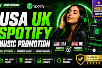 usa uk spotify music promotion, spotify promotion in UK USA