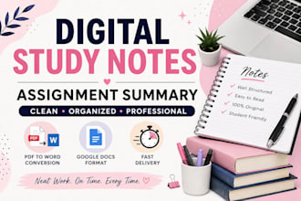 help you with digital academic notes,pdf to word typing,google docs formatting