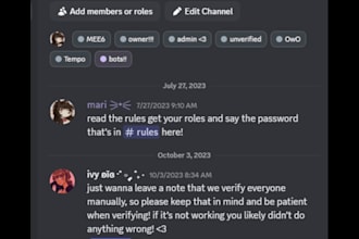 be your discord server moderator and community manager
