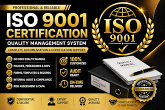 iso 9001 certification documentation and qms support