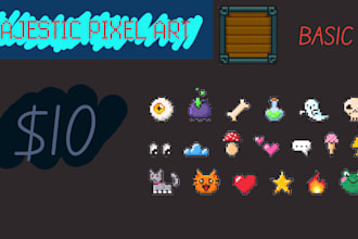 make 2 pixel art props