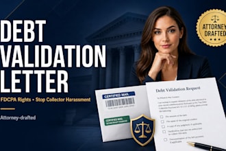 draft a debt validation letter as a US attorney to challenge collectors