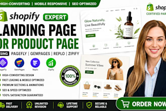 setup shopify landing page or product page using pagefly gempages replo zipify